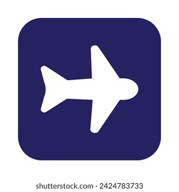 airplane vector icon dark blue background