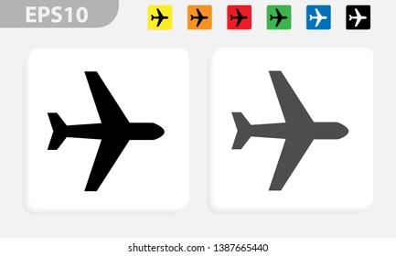 Airplane vector icon eps black and colored 