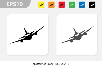 Airplane vector icon eps black and colored 