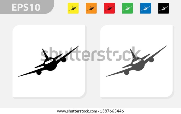 Airplane vector icon\
eps black and colored\
