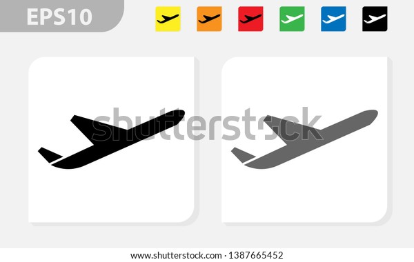 Airplane vector icon\
eps black and colored\
