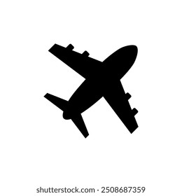 airplane Vector icon flat black simple illustration for web and app on white background..eps