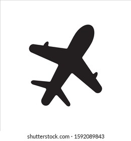 Airplane vector icon flat style black color