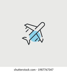 airplane vector icon flight transport