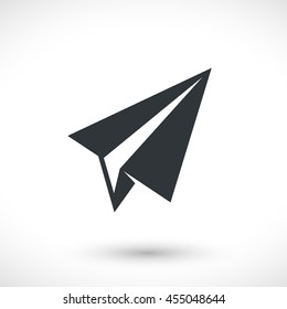 Airplane vector icon. Graphic symbol for web design, logo. Gray glyph on a white background. Isolated sign.