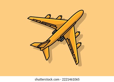 Airplane vector icon illustration. Air transportation icon design concept. Standing airplane with shadow design.	