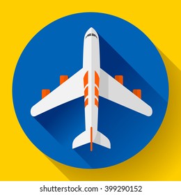 Airplane - vector icon illustration. Flat design style