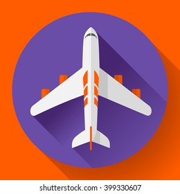 Airplane - vector icon illustration. Flat design style