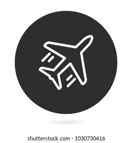 Airplane vector icon. Illustration isolated for graphic and web design.