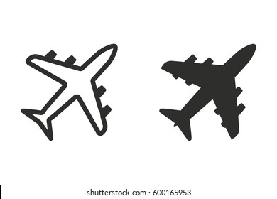 Airplane vector icon. Illustration isolated for graphic and web design.