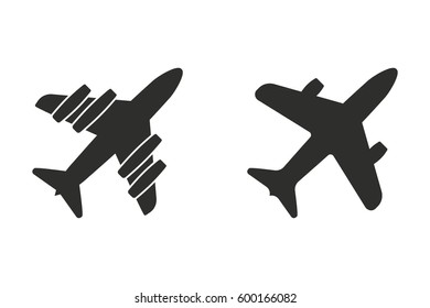 Airplane vector icon. Illustration isolated for graphic and web design.
