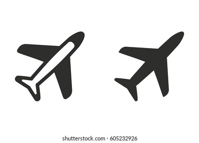 Airplane vector icon. Illustration isolated for graphic and web design.