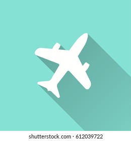 Airplane vector icon. Illustration isolated for graphic and web design.