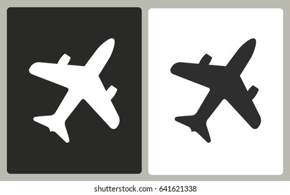 Airplane vector icon. Illustration isolated for graphic and web design.