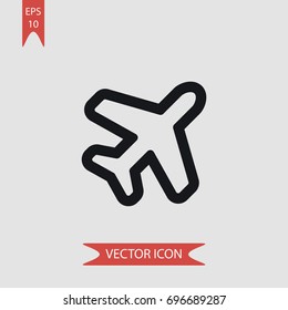 Airplane vector icon, illustration symbol