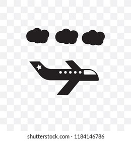 Airplane vector icon isolated on transparent background, Airplane logo concept