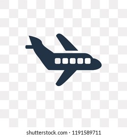 Airplane vector icon isolated on transparent background, Airplane transparency concept can be used web and mobile