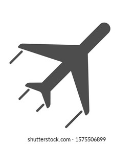 Airplane vector icon isolated on white background. Flying airplane stock vector illustration for web, mobile app and ui design
