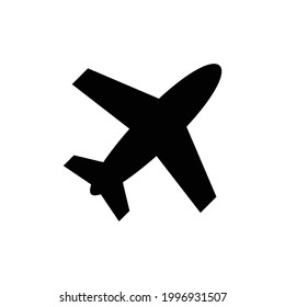 Flugzeug, Vektorsymbol einzeln auf weißem Hintergrund
