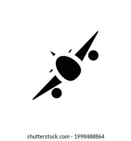 Airplane vector icon, isolated on white background
