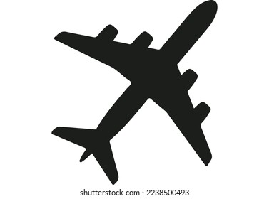 Airplane vector icon isolated on white background