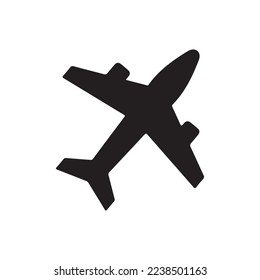 Airplane vector icon isolated on white background