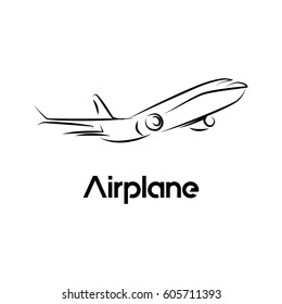 airplane vector icon logo