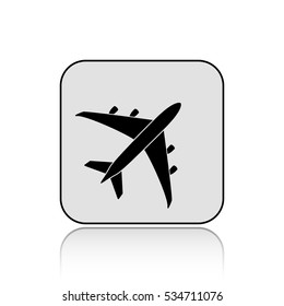 Airplane vector icon  with long shadow