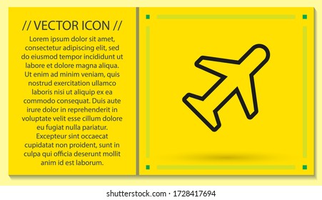 icono del vector del avión. lorem ipsum Flat Design JPG