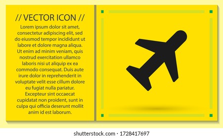 airplane vector icon. lorem ipsum Flat Design JPG