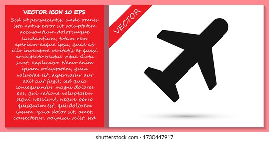 Symbol des Flugzeugvektors. lorem ipsum flaches Design JPG