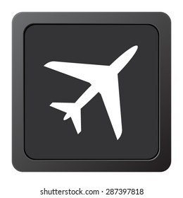 Airplane - vector icon, on a grey button
