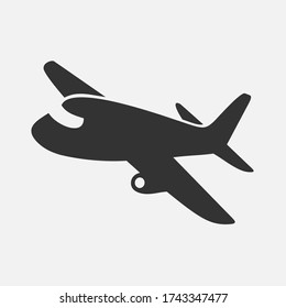 Icono del vector del avión en un fondo luminoso