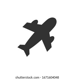 Airplane vector icon on white background