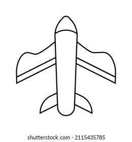 airplane vector icon on white background