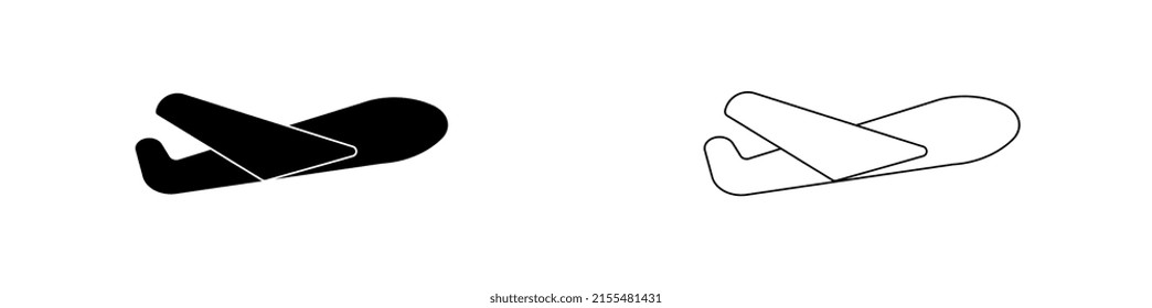 Airplane vector icon on white background.	