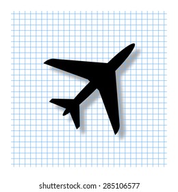 Airplane - vector icon with shadow