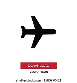 Airplane vector icon, simple sign for web site and mobile app.