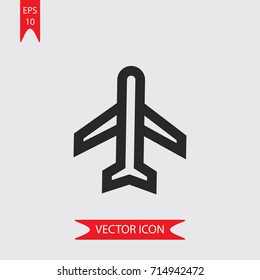 Airplane vector icon, simple sky symbol sign, modern vector illustration for web, mobile design