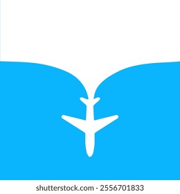 Airplane vector icon; symbol for aviation, airlines, and aircraft.