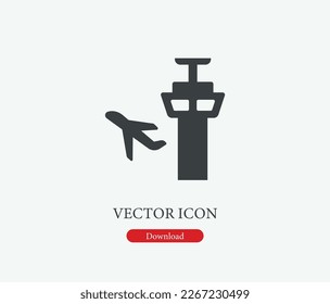Airplane vector icon. Symbol in Line Art Style for Design, Presentation, Website or Mobile Apps Elements, Logo. Airplane symbol illustration. Pixel vector graphics - Vector