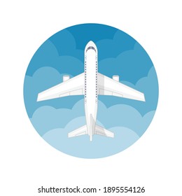 Airplane vector icon. Travel sign with aircraft. Modern icon air transportation. 