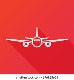 Airplane vector icon. Travel sign. Aircraft travel sign. Flight transport symbol
