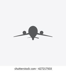 Airplane Vector Iconon gray background