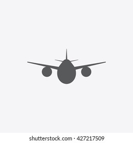 Airplane Vector Iconon gray background