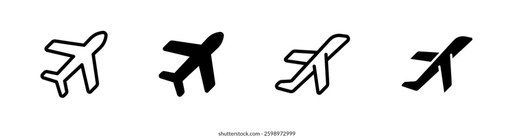 Airplane vector icons. Plane vector icon set.