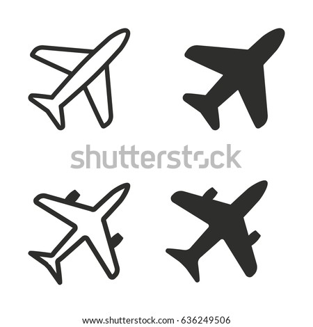 Airplane vector icons set. Illustration isolated for graphic and web design.