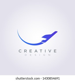Airplane Vector Illustration Design Clipart Symbol Logo Template.