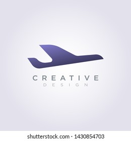 Airplane Vector Illustration Design Clipart Symbol Logo Template.