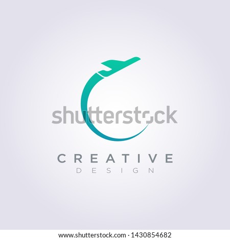 Airplane Vector Illustration Design Clipart Symbol Logo Template.